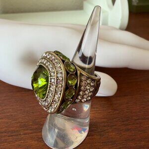 Heidi Daus "Take That" Crystal Green Statement Ring